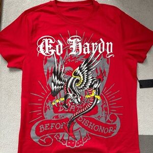 Y2K streetwear Red Don Ed Hardy Men’s t-shirt